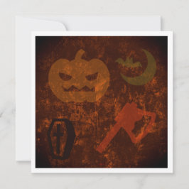 Halloween Skrämmer på Eerie Background Inbjudningar