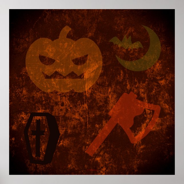 Halloween Skrämmer på Eerie Background Poster (Framsidan)