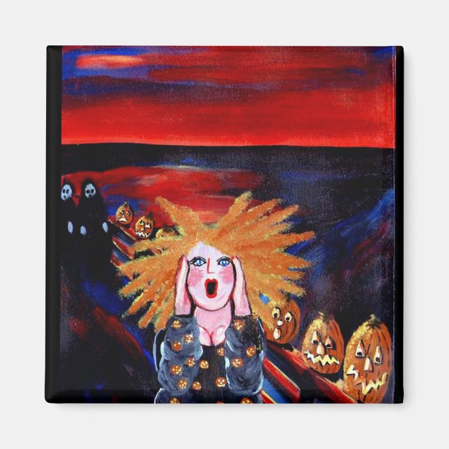 Halloween Skräva Diva Magnet (Framsidan)