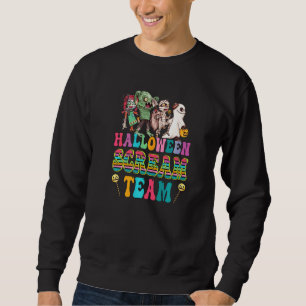 Halloween Skrik Team Retro Hippie Stil Lång Ärmad Tröja