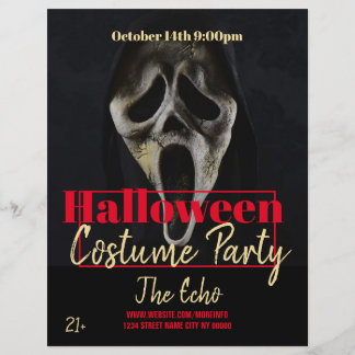 Halloween Skriker Skräck Kostym Fest Event Flyer