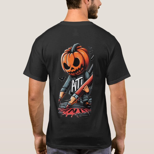 halloween skriva T-Shirt (Baksida)