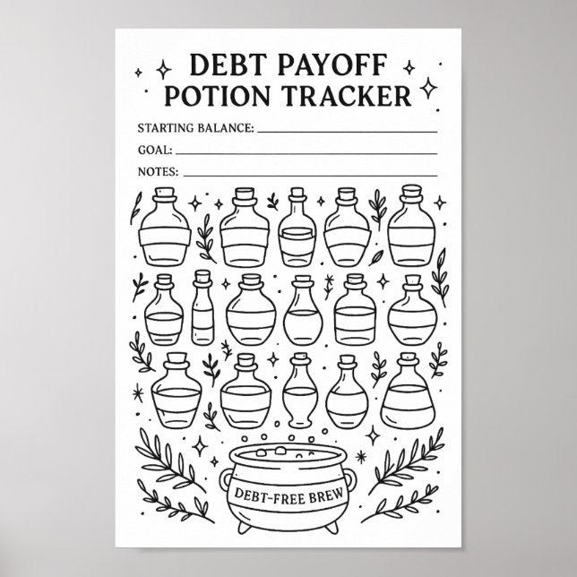 Halloween Skuldåterbetalning Potionsframställning  Poster (Framsidan)