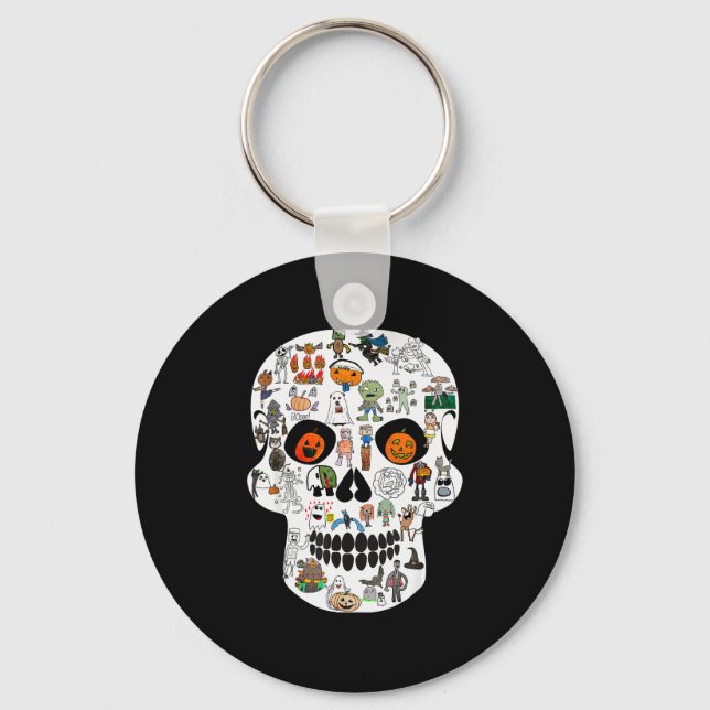 Halloween Skull 2025  Nyckelring (Framsida)