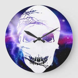 Halloween Skull #7 Stor Klocka