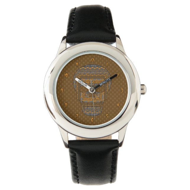 Halloween Skull-bevakning Armbandsur (Framsida)