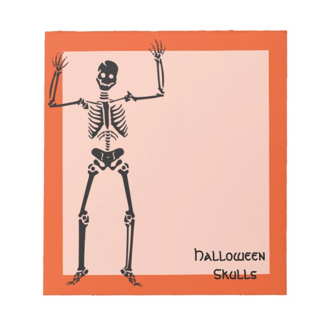 Halloween Skull Bone Skeleton Anteckningsblock (Framsida)