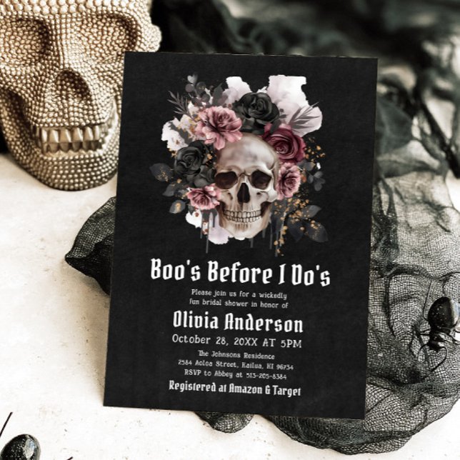 Halloween Skull Boo är innan jag gör Möhippa Inbjudningar (Skapare uppladdad)