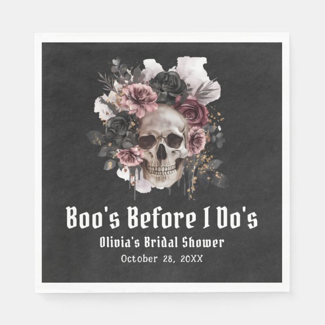 Halloween Skull Boo är innan jag gör Möhippa Pappersservett (Framsidan)