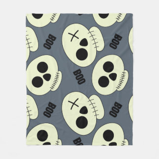 Halloween Skull, Boo Childisdisch Design. Fleecefilt
