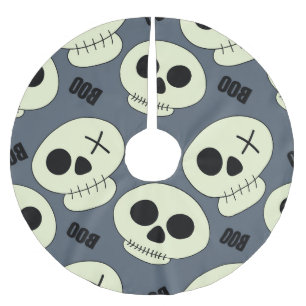 Halloween Skull, Boo Childisdisch Design. Julgransmatta Borstad Polyester