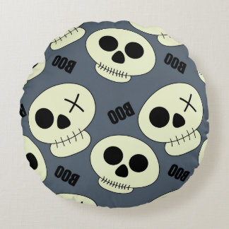 Halloween Skull, Boo Childisdisch Design. Rund Kudde