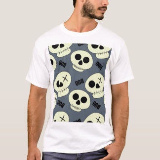 Halloween Skull, Boo Childisdisch Design. T Shirt