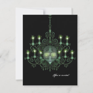 Halloween Skull Chandelier Bröllop Inbjudningar