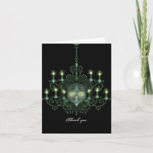 Halloween Skull Chandelier Bröllop Kort