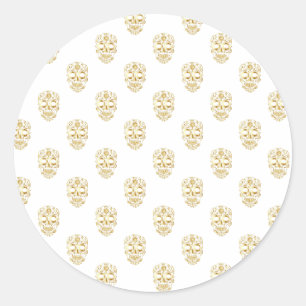 Halloween Skull Classic Round Sticker Runt Klistermärke