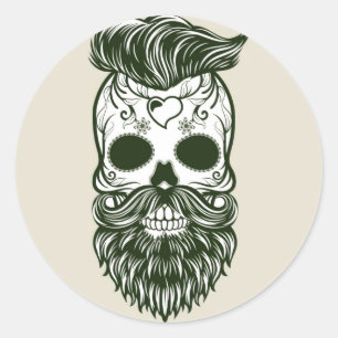 Halloween Skull Classic Round Sticker Runt Klistermärke
