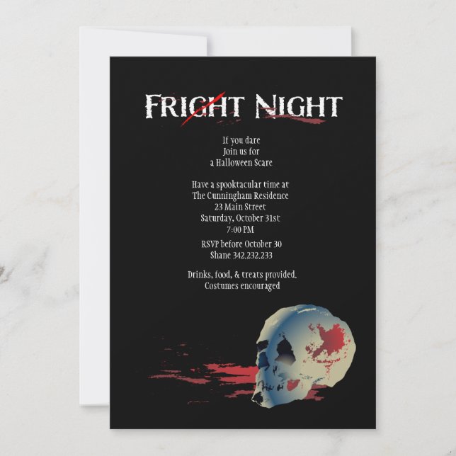 Halloween Skull Costume Party-inbjudan Inbjudningar (Framsida)