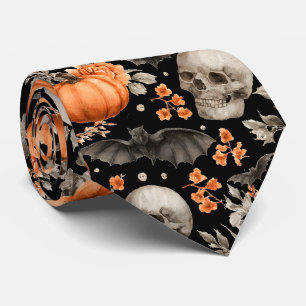 Halloween Skull Fladdermus och Flowers Black Slips
