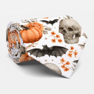 Halloween Skull Fladdermus och Flowers Slips