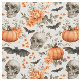 Halloween Skull Fladdermus och Flowers Tyg