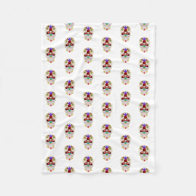 Halloween Skull Fleecefilt (Framsidan)