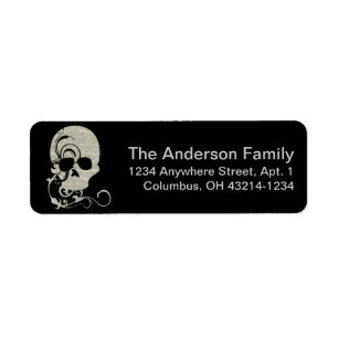 Halloween Skull Glitter Struktur 1-Adressetiketter Returadress Etikett