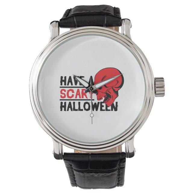 Halloween Skull - ha en skrämmande halloween Armbandsur (Framsida)