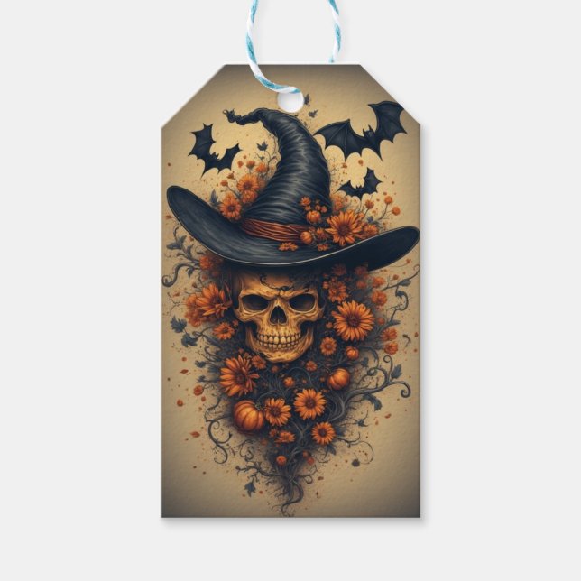 Halloween Skull Hat Presentetikett (Framsidan)