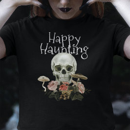 Halloween Skull, hemsökt skog Kvinnor i svart T Shirt