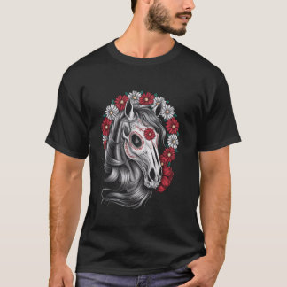 Halloween Skull Horse för manar Women T Shirt