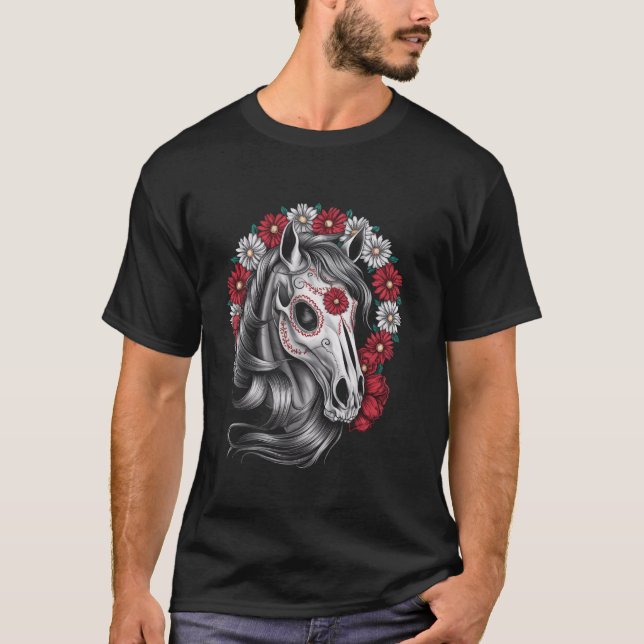Halloween Skull Horse för manar Women T Shirt (Framsida)