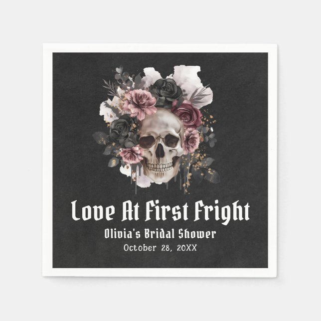 Halloween Skull Kärlek vid första högerkanten Möhi Pappersservett (Framsidan)