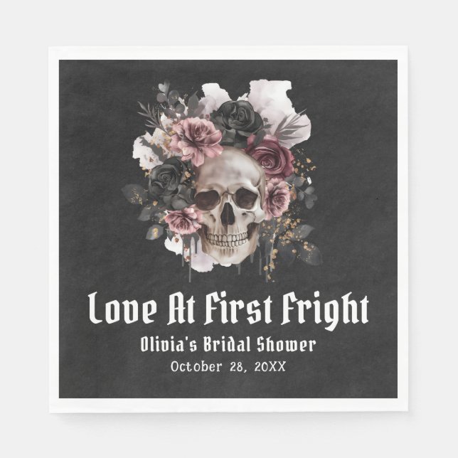 Halloween Skull Kärlek vid första högerkanten Möhi Pappersservett (Framsidan)