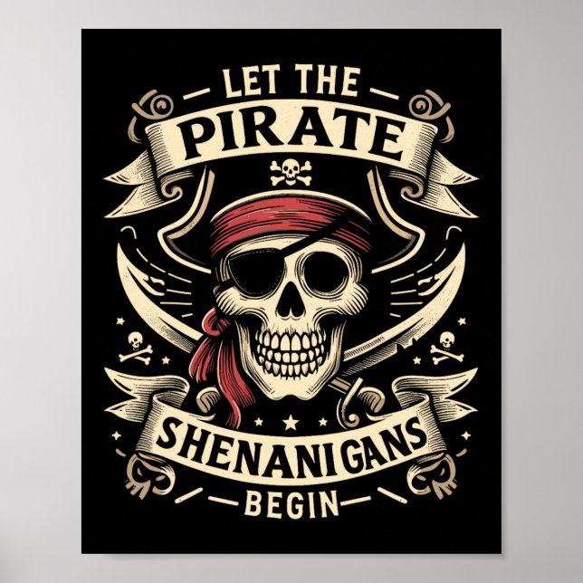 Halloween Skull, låt Pirat-sohenanigans börja Poster (Framsidan)
