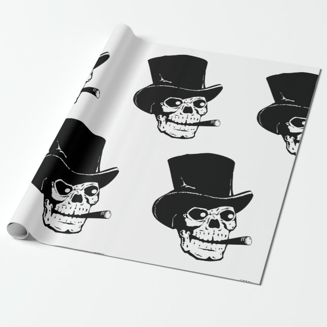 HALLOWEEN SKULL MED HAT PRESENTPAPPER (Utrullad)