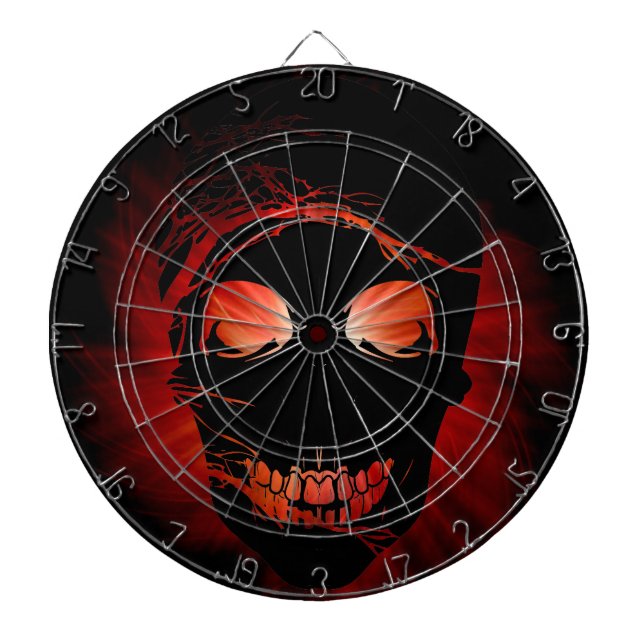 Halloween Skull med magiskt eldljus Darttavla (Framsidan)