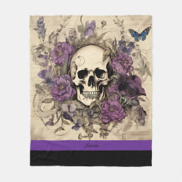 Halloween Skull Namn Fleecefilt