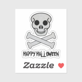 Halloween Skull och Bones Anpassningsbar-cut Vinyl Klistermärken