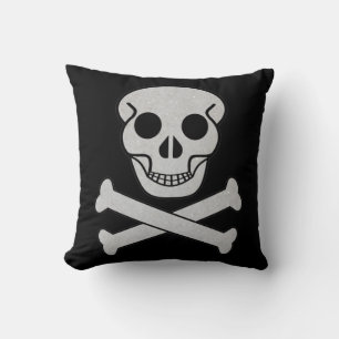 Halloween Skull och Bones Dekorativ kudde