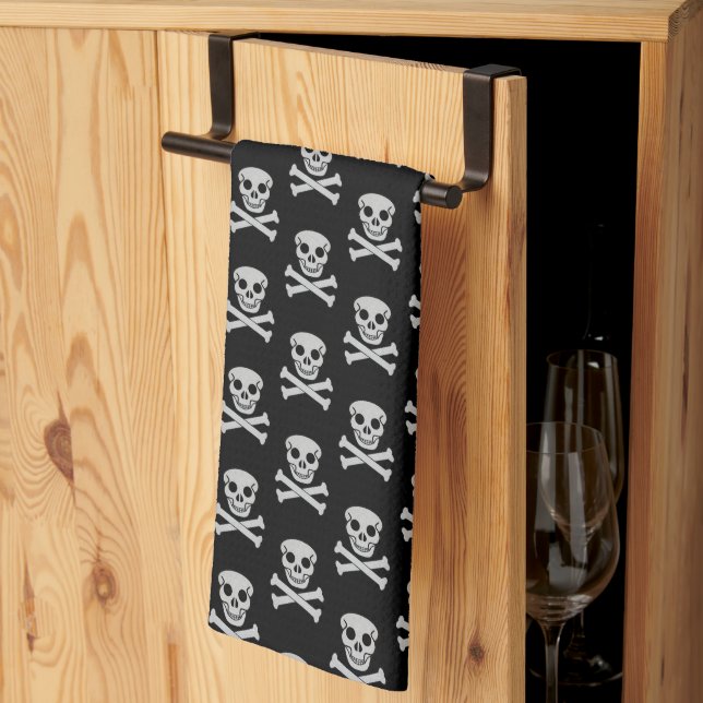 Halloween Skull och Bones Kitchen Towels Kökshandduk (Thirds Fold)