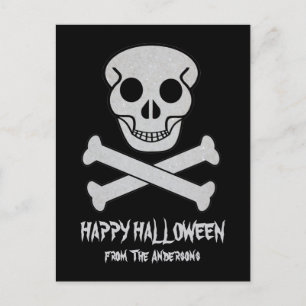Halloween Skull och Bones Postcard Vykort