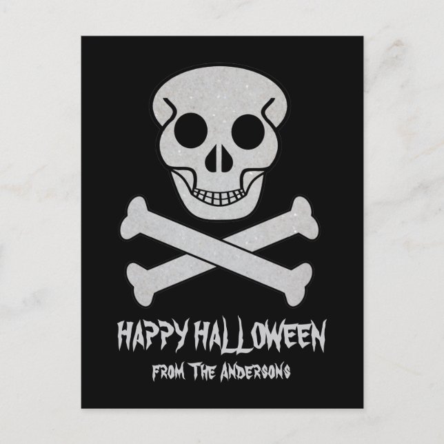 Halloween Skull och Bones Postcard Vykort (Framsida)