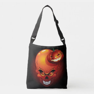 Halloween Skull och Pumpkin Axelväska