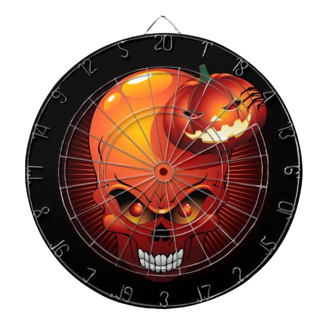 Halloween Skull och Pumpkin Dart Board Piltavla (Framsidan)