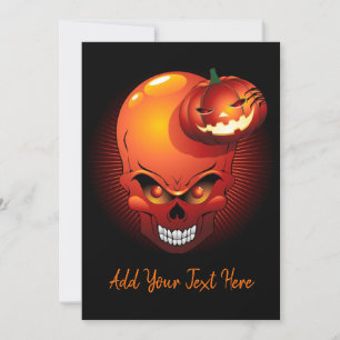 Halloween Skull- och Pumpkin-inbjudan Inbjudningar