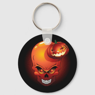 Halloween Skull och Pumpkin Nyckelring