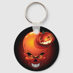 Halloween Skull och Pumpkin Nyckelring