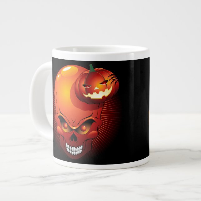 Halloween Skull och Pumpkin Specialty Mugg Jumbo Mugg (Framsida vänster)
