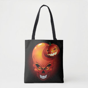 Halloween Skull och Pumpkin Tygkasse